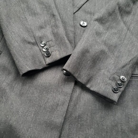 VTG Mani Giorgio Armani Suit 40R Barneys Charcoal Double Breasted Pleated Pants - Picture 6 of 16